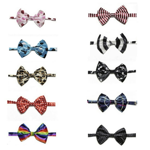 GOGO Christmas Festival Pet Bow Tie Collar, Dog Grooming Accessories, 10 PCS Assorted