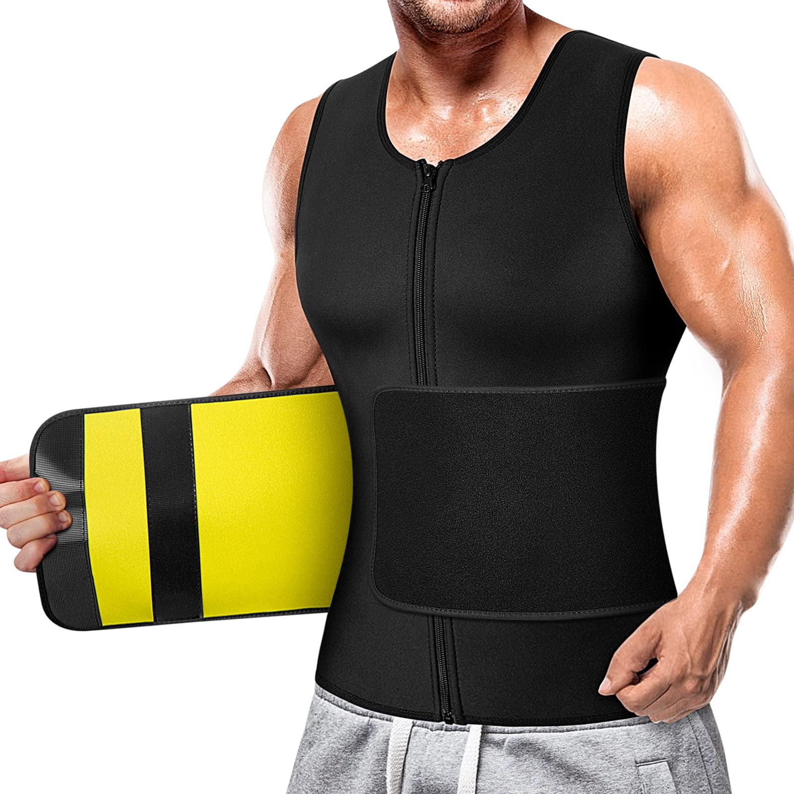 Cimkiz Sauna Sweat Vest for Men Sauna Suit Workout Slimming Body Shaper 3XL