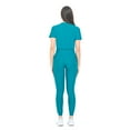 thumbnail image 4 of Womens Jogger Scrub Set Ultra Stretch Medical Scrub Top & Pants (Teal, X-Small), 4 of 7