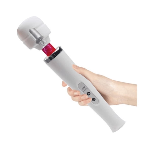 Cordless Personal Wand Electric Massager with 10 Powerful Vibrations, Rechargeable Handheld Back Massager Wand Massage for Deep Muscles Pain Relief - White
