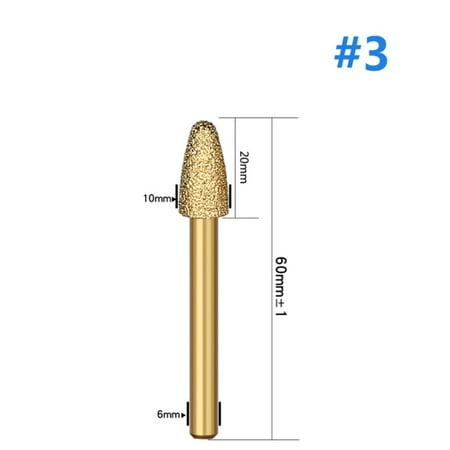 

6mm Shank Vacuum Brazed Diamond Burr Head Grinding Rotary File For Stone Steel