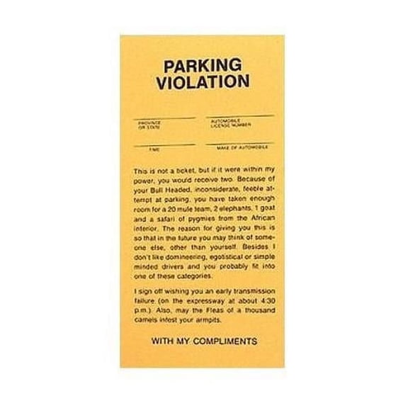 Morris Costumes Parking Tickets