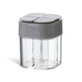 thumbnail image 1 of Coctelera de sal y pimienta Advancent 4 en 1 dispensador de especias tarro de plástico transparente Mostrada gris HA062119-02, 1 of 6