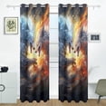 thumbnail image 2 of Wolves Fight Curtains Black Out 72 Inch Length Curtains for Sliding Glass Doors Bedroom Living Room 2 Pack, 2 of 6