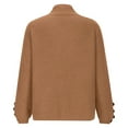 thumbnail image 4 of Oksale Cotton Cardigan Sweaters for Women Trendy Button Down Sweater with Pockets Stand Up Cardigans Loose Fit Going Out Tops 2025 Brown XL, 4 of 7
