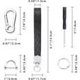 thumbnail image 5 of Leather Wristlet Keychain, Car Key Chain Wrist Keychain with 3 Key Ring and Anti-Lost D Ring, 5 of 6