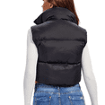 thumbnail image 3 of Womens Gilets Padded Vest Ladies High Stand Collar Lightweight Zip Cropped Puffer Gilets, 3 of 4