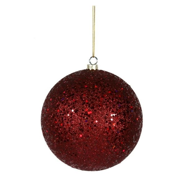 Vickerman N591505DQ 6" Burgundy Sequin Ball Drilled 4/Bag