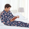 thumbnail image 6 of Lsque Daisy Flowers Pattern Long Sleeve Pajama Set for Men - Soft 2-Piece Sleepwear and Loungewear Set with Pockets, Comfy Nightwear-XX-Large, 6 of 7