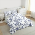 thumbnail image 3 of Manfei Blue Floral Flower Bedding Comforter Set for Kid, Vintage Elegant Twin Comforter Sets, Rustic Farmhouse Reversible Bedding Set, Super Cozy Room Decor, 2-Piece, 3 of 8