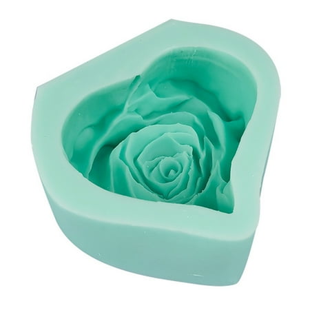 

Heart Shape Candle Making Silicone Mold Unique Rose Fondant Mold DIY Mousse Cake Chocolate Mold Aromatherapy Candle Mold