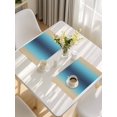 thumbnail image 5 of Blue Teal Yellow Ombre Placemats Set of 6, Farmhouse Modern Gradient Art Placemats for Dining Table, Place Mats for Kitchen Tabletop, Waterproof Wipeable Dining Table Mats Set, 5 of 9