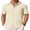 Beige, variant on Mens Waffle Shirts Short Sleeve Button Down Untucked Shirt Summer Wedding Shirt