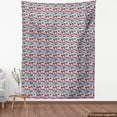 thumbnail image 4 of Ambesonne Fruits Fabric by the Yard Upholstery, Geometric Abstract Cherries, 5 Yards, Dark Pink Blue Grey Green, 4 of 5