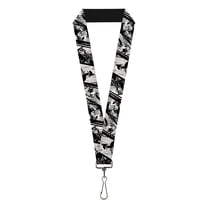 DC Comics Lanyard, Batman Hush Pose Sketches Black White, Elastic