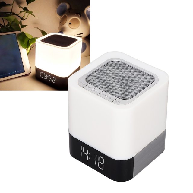 Night Light Speaker Touch Control LED Alarm Clock Speaker for Leisure Living Room Bedroom Reading