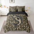 thumbnail image 2 of Castle Fairy Big Bass Fish Bedding Comforter Set,Vintage Camouflage Queen Bedding Sets, 2 of 8