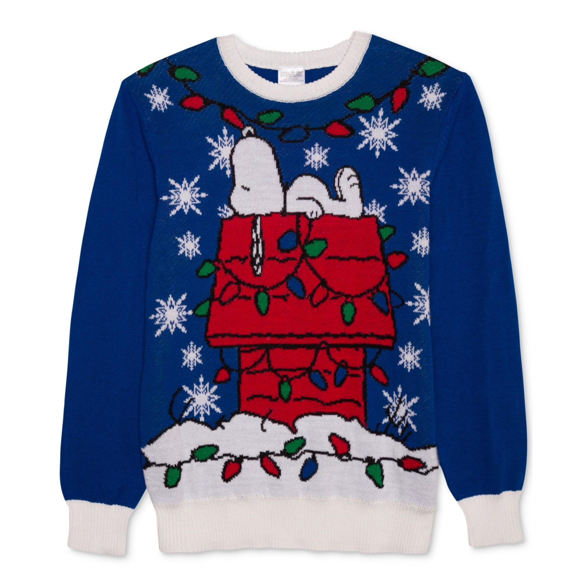 Peanuts - Peanuts Mens Snoopy Decorated Pullover Sweater royalwhite XL - Walmart.com - Walmart.com