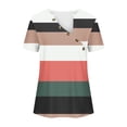 thumbnail image 3 of UYISJ Summer Tops for Women 2024 Trendy V Neck Button Short Sleeve Shirts Casual Loose Comfy Tunic Clothes, 3 of 5