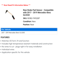 thumbnail image 2 of Rear Brake Pad Sensor - Compatible with 2017 - 2019 Mercedes-Benz GLS550 - Beck Arnley, 2 of 2