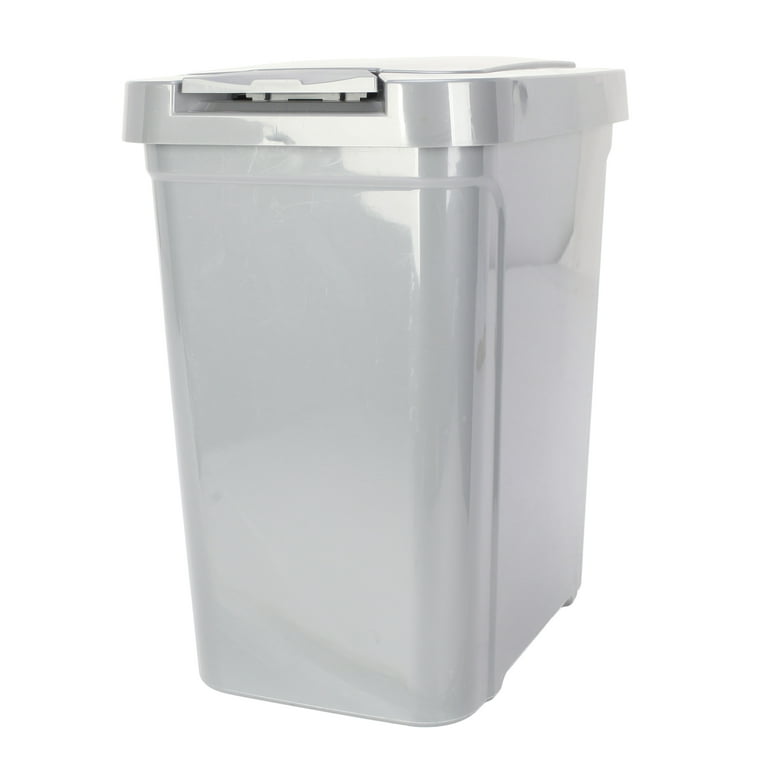 Mainstays 13 Gallon Trash Can, Plastic Swing Top Kitchen Trash Can, White