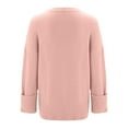 thumbnail image 4 of Bovemsi Sweaters for Women Cozy Women's Round Neck Long Sleeve Solid Color Pullover Sweater Fashion Loose Top Fall Sweaters, 4 of 8