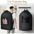 thumbnail image 4 of Lifewit 120L Laundry Bag, Extra Large Laundry Backpack with Shoulder Straps and Mesh Pocket for Laundromat, Heavy Duty Laundry Bag Backpack for Dirty Clothes for College Dorm/Travel/Apartment, Black, 4 of 8
