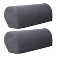 thumbnail image 2 of Rongfmy 2x Sofa Armrest Covers Elastic Furniture Protector Washable Couch Arm Cover Gray, 2 of 3