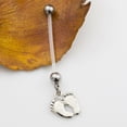 thumbnail image 3 of Maternity Belly Button Ring with Little Cute Foot Design and Cubic Zirconia 14g, 3 of 7
