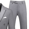thumbnail image 5 of Iugvhana Mens 2 Piece Double Breasted Suit Set Slim Fit Tuxedo Blazer and Pants for Wedding Prom Business Lapel Big and Tall Loose Blazers Gray XXL, 5 of 6