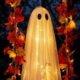 thumbnail image 2 of Lighted Swing Fabric Ghost Hanging Ornament, Maple Leaf Garland LED Halloween Decor, Weather Resistant Front Porch Tree Yard Display, Warm Glow Autumn Holiday Indoor Outdoor Hanging Prop, 2 of 5