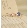 thumbnail image 4 of Lab Alexandrite engagement ring set Rose gold Plated anniversary ring vintage Couple Ring Gift For Love, 4 of 5