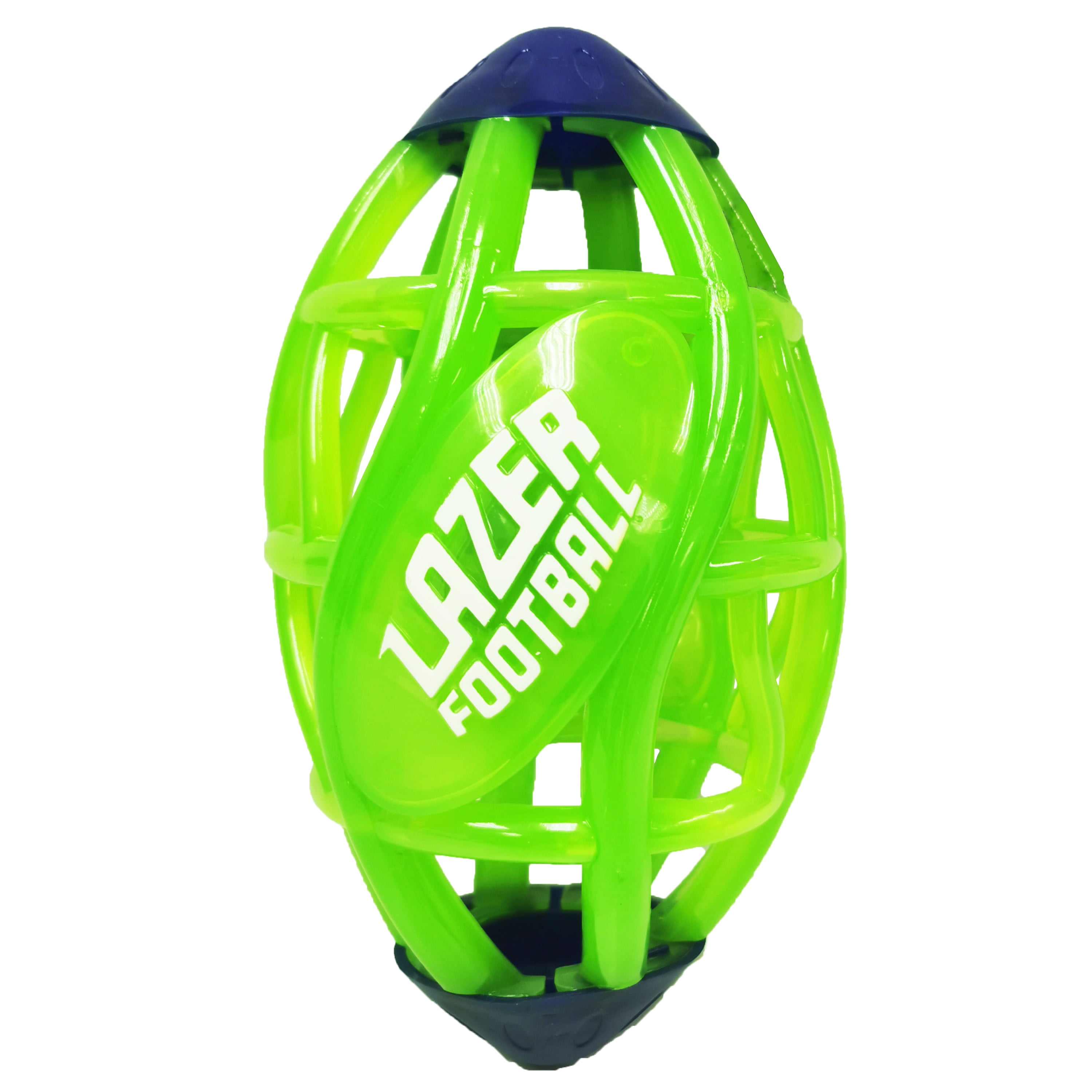 (3 pack) Lazer Light Up Glow Rubber Toy Football, Green, Pee Wee Size 5