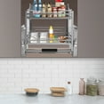 thumbnail image 6 of 2 Tier Pull Down Shelf Cabinet Organizer, Adjustable Heavy Upper Kitchen Cabinet Storage Pull Down Shelf Spice Rack Organizer for Kitchens, Restaurants, Hotels, Apartments, Dark Grey, 6 of 22