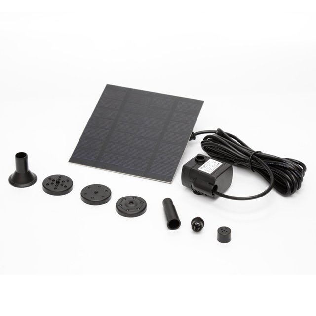 110x110mm Square Solar Powered Bird Bath Vertical Stream Water Pump Fountain