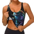 thumbnail image 3 of Sigee colorful flames dinosaur for Womens' Sports Vest with Performance Stretch and Quick Dry Fabric, High Elasticity Running Bra Workout Crop Tank Tops-Medium, 3 of 8