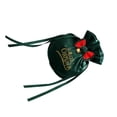 thumbnail image 2 of Wosthever Bolsa de almacenamiento de Feliz Nochebuena con cordón para regalo, bolsa de regalo para fiesta, decoración, paquete de tela, Kits de decoración para fiestas Verde oscuro Tipo 1, 2 of 6
