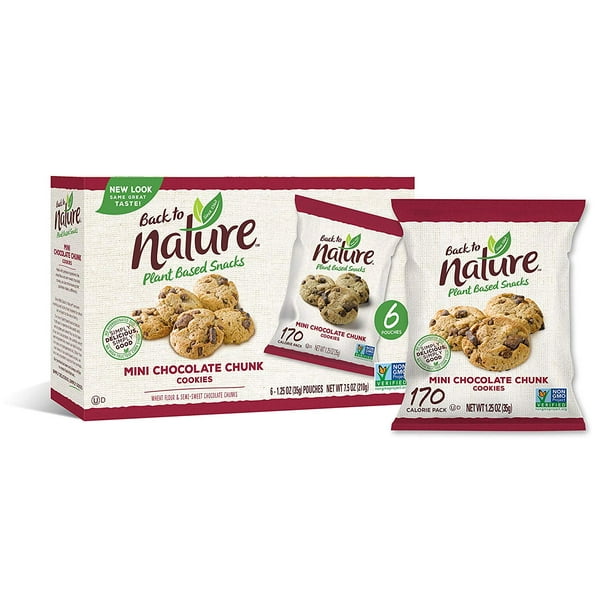 Back To Nature Cookies Non Gmo Mini Chocolate Chunk 6 Count Walmart Com Walmart Com