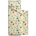 thumbnail image 2 of Multicolor Cat Silhouette Yellow Pattern Teens Toddler Nap Mat with Pillow, Sleeping Mat Bag for Preschool Daycare 59"x22", 2 of 6