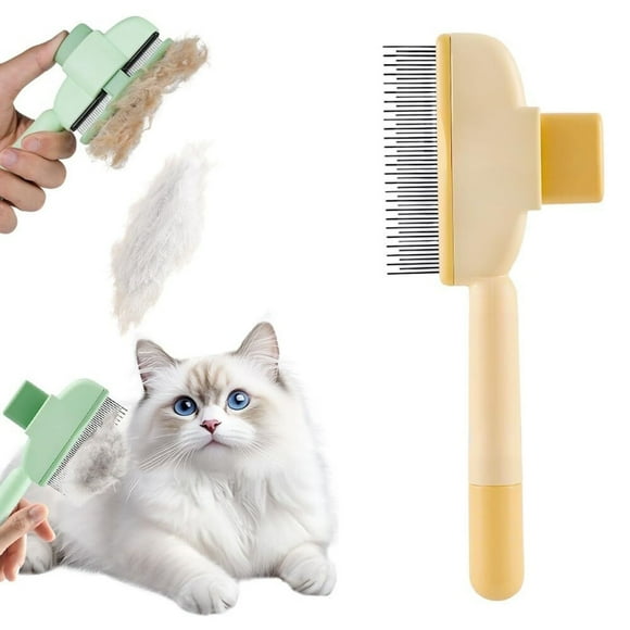 Peine for perros y gatos, cepillo for quitar el pelo de mascotas con dientes metálicos largos y cortos, cepillo for el cuidado de mascotas