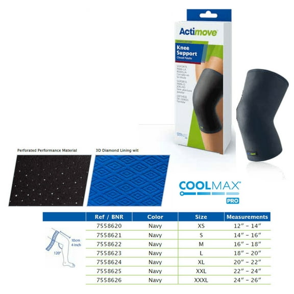 Actimove Knee Support Closed Patella Medium Navy