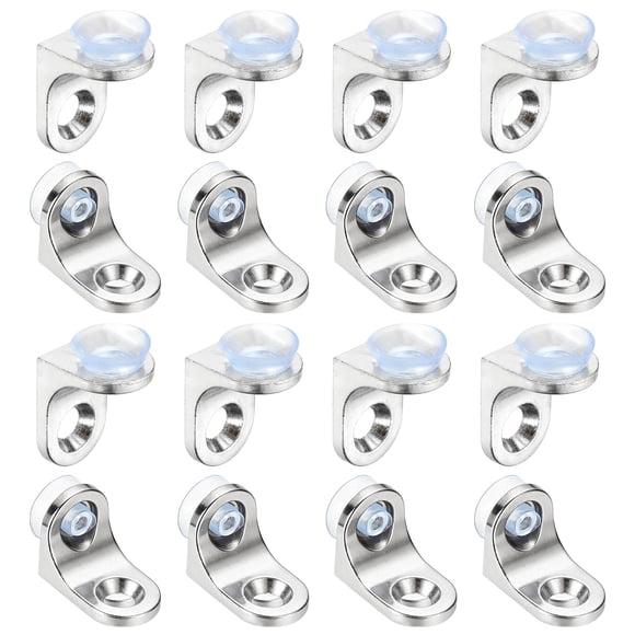 Uxcell Shelf Support Pegs Nails, 20 Pcs 2.3mm Thick L-shaped Cabinet Shelf Pins with Screws Pegs for Shelves for Wooden Kitchen Cabinet Cupboard Bookcase Closet, Silver