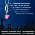 thumbnail image 2 of 925 Silver and 10K Yellow Gold Pink Mystic Topaz and White Lab Grown Diamond Pendant Necklace for Women | 0.63 Cttw | Gemstone November Birthstone | Heart Shape 5MM | With 18 inch Chain, 2 of 6