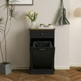 thumbnail image 3 of ELECWISH Tilt Out Trash Cabinet, Upgrade Wooden Free Standing Trash Cabinet,Recycling Cabinet with Hideaway Drawer,10 Gallon Tilt Out Trash Cabinet Kitchen(Black), 3 of 13