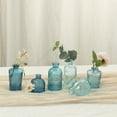 thumbnail image 2 of BalsaCircle 6 Mixed Blue Glass Flower Vases Embossed Vintage Design Party Events Home Decorations Supplies, 2 of 7