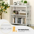 thumbnail image 5 of Costway Wooden Shelf Bookcase 3-Tier Open Bookshelf W/X-Design Freestanding Rack White, 5 of 10