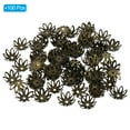 thumbnail image 3 of Uxcell Flower Bead Caps, 100Pcs 14x5mm Hollow Metal Spacer Bead End Caps Bronze Tone, 3 of 6