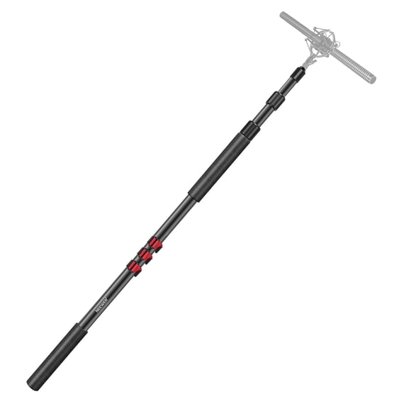 NEEWER NW-7000 Microphone Boom Arm, 3 Section Extendable Handheld Mic Arm with 3/8" & 3/8" to 5/8" Screw Adapter, 3ft to 8ft Adju