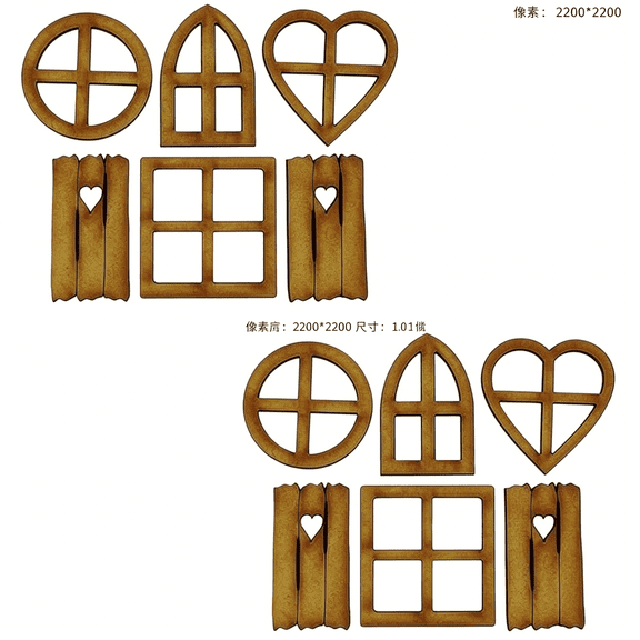 XIBUFE 12Pcs Brown Wooden Fairy Garden Door,Blank Doors Fairy House Door and Windows Ornaments Tree Statues for Tree Trunk Yard Decoration Miniature Garden Buildings and Structures