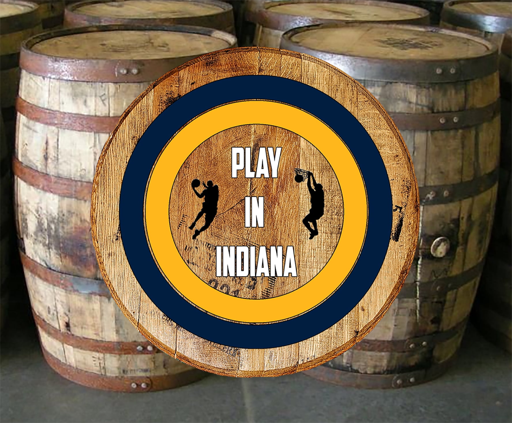 Whiskey Barrel Head Play Basketball In Indiana Wall Art Bar Sign Home Decor Walmart Com Walmart Com